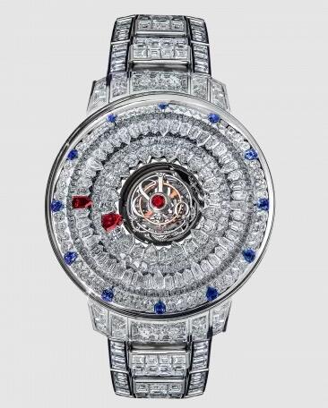 Jacob & Co THE MYSTERY TOURBILLON BLUE SAPPHIRE INDEX WITH DIAMOND BRACELET SN800.30.BD.AA.A30BD Replica watch